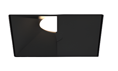 Eurofase Lighting OSC4STL01WL021530WCL Medium Aperture Square Trimless Wall Wash, Matte White Baffle, Wattage 15W, CCT 3000K, Beam Angle Wide, Clear Diffuser, Black Finish