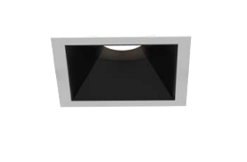 Eurofase Lighting OSC4STL02RF011030WCL Medium Aperture Square Trimless Recessed Fixed Downlight, Matte Black Baffle, Wattage 10W, CCT 3000K, Beam Angle Wide 38°, Clear Diffuser, White Finish