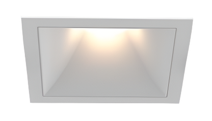 Eurofase Lighting OSC4STL02RF011030WCL Medium Aperture Square Trimless Recessed Fixed Downlight, Matte Black Baffle, Wattage 10W, CCT 3000K, Beam Angle Wide 38°, Clear Diffuser, White Finish