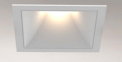 Eurofase Lighting OSC4STL02RF022627WCL Oscar Medium Aperture White Square Downlight, CCT 2700K, Matte White Baffle Finish W/ Clear Diffuser