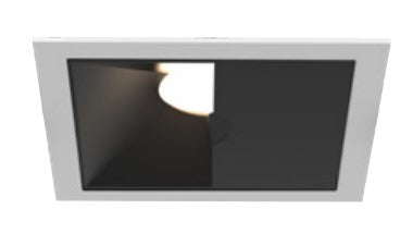 Eurofase Lighting OSC4STL02WL011035WCL Oscar Medium Aperture White Square Wall Wash, CCT 3500K, Black Baffle Finish W/ Clear Diffuser