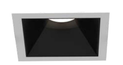 Eurofase Lighting OSC5ST02RF014030WCL 4-in 40W Oscar LED With Trim, Square, Wide, 120V-277V, 3000K, WHT/BLK, Clear
