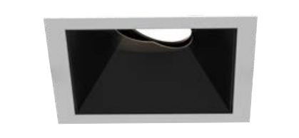 Eurofase Lighting OSC5ST02RG014030WCL 4-in 40W Oscar LED With Trim, Square, Gimbal, Wide, 120V-277V, 3000K, WH/BK, Clear