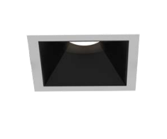 Eurofase Lighting OSC5STL01RF014035WCL Large Aperture Square Trimless Recessed Fixed Downlight, Matte Black Baffle, Wattage 40W, CCT 3500K, Beam Angle Wide 38°, Clear Diffuser, Black Finish
