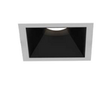 Eurofase Lighting OSC5STL02RF014030WCL Large Aperture Square Trimless Recessed Fixed Downlight, Matte Black Baffle, Wattage 40W, CCT 3000K, Beam Angle Wide 38°, Clear Diffuser, White Finish