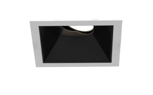 Eurofase Lighting OSC5STL01RG014030WCL Large Aperture Square Trimless Recessed Gimbal Downlight, Matte Black Baffle, Wattage 40W, CCT 3000K, Beam Angle Wide 38°, Clear Diffuser, Black Finish