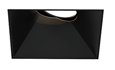 Eurofase Lighting OSC5STL01RG014030WCL Large Aperture Square Trimless Recessed Gimbal Downlight, Matte Black Baffle, Wattage 40W, CCT 3000K, Beam Angle Wide 38°, Clear Diffuser, Black Finish