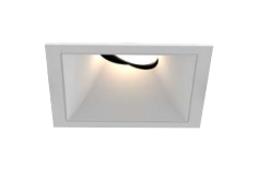 Eurofase Lighting OSC5STL02RG024030MCL Large Aperture Square Trimless Recessed Gimbal Downlight, Matte White Baffle, Wattage 40W, CCT 3000K, Beam Angle Medium 24°, Clear Diffuser, White Finish