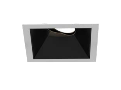 Eurofase Lighting OSC5STL02RG014035WCL Large Aperture Square Trimless Recessed Gimbal Downlight, Matte Black Baffle, Wattage 40W, CCT 3500K, Beam Angle Wide 38°, Clear Diffuser, White Finish