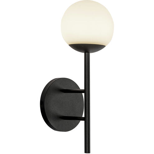 Kuzco Lighting EW78513-BK/OP Claremont LED 13 inch Black Outdoor Wall Light in Opal Glass