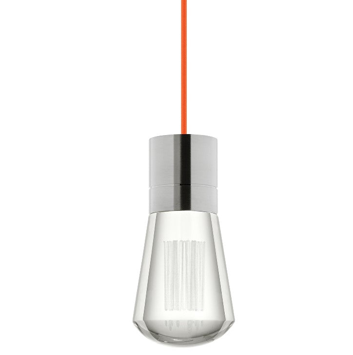 Visual Comfort Architectural 700TDALVPMCOS-LEDWD Modern Sean Lavin Alva 3.6" 1-Light LED Chandelier Ceiling Light - CCT: 3000K-2200K - Cord Color: Orange - Finish: Satin Nickel