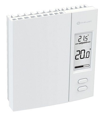 Ouellet OTH4000-A Non-Programmable Electronic Thermostat - Rated for up to 16.7A - Voltage: 120-240V - Finish: White