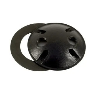 Dabmar Lighting P-11-2/B Cast Alum Female Round Box Cover with Two 1/2" Hole Black