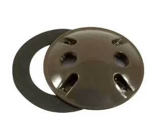 Dabmar Lighting P-11-2/BZ Cast Alum Female Round Box Cover with Two 1/2" Hole Bronze