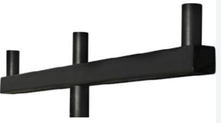 Dabmar Lighting P-ARM-T3-B 64.75 Inch Round Post Arm Bracket For 3 Fixtures For 3 Inch X 12' Post, Black Finish