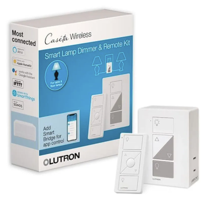 Lutron P-PKG1P-WH-R Caseta Wireless 100-Watt Plug-In Lamp Dimmer Kit with Pico Remote Control