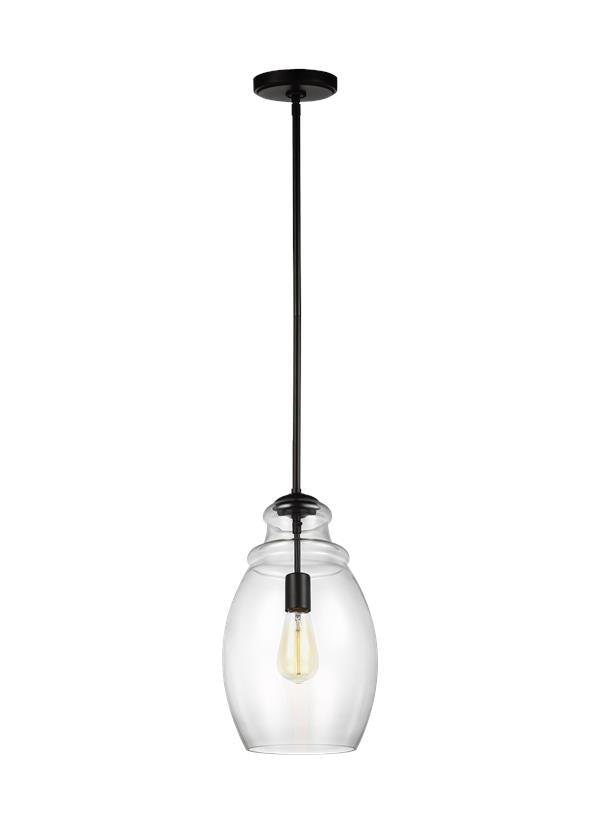 Generation Lighting P1484ORB Marino oil rubbed bronze pendant with clear glass shade