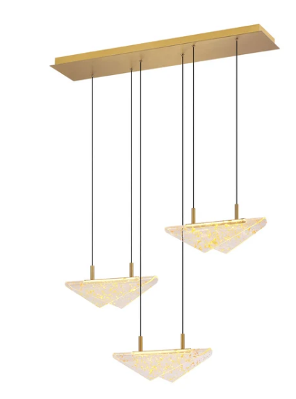 SDQ Lighting PD10103BG Maren Modern Brushed Gold LED Multi Pendant Light Fixture