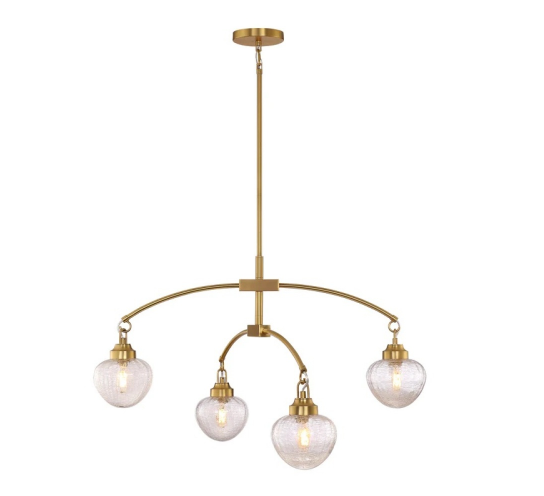 SDQ Lighting PD10304BG Aria LED Chandelier Brushed Gold Light, Voltage 120V