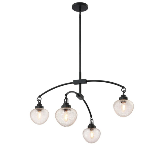 SDQ Lighting PD10304BK Aria LED Chandelier Black Light, Voltage 120V
