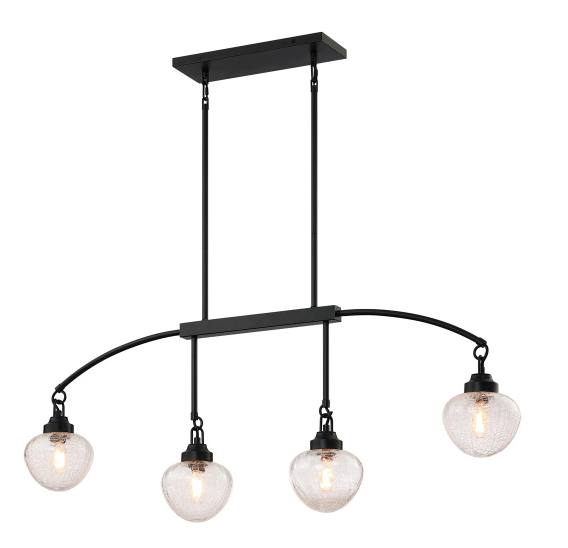 SDQ Lighting PD10345BK Aria Matte Black Kitchen Island Lighting