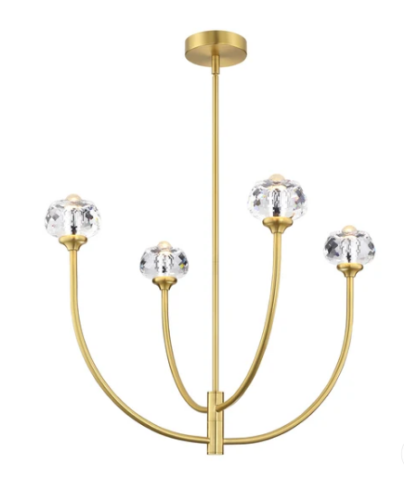 SDQ Lighting PD10504BG LED Pendant Light Brushed Gold Finish, CCT 3000K/4000K/5000K, Voltage 120V