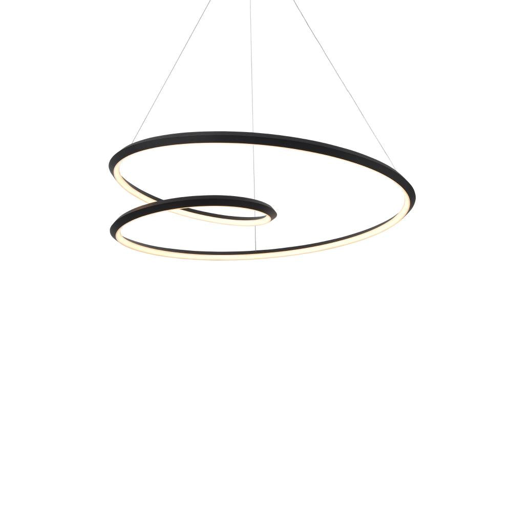 Kuzco Lighting PD22332-BK-UNV Ampersand 32-in Pendant Ceiling Light, Color Temperature 3000K, Wattage 67W, Black Finish