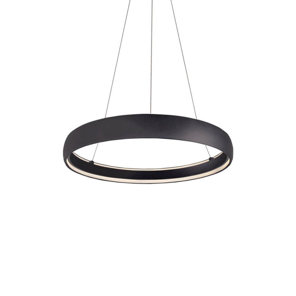 Kuzco Lighting PD22735-BK-UNV Halo 36 inch LED Pendant in Black with White Acrylic Diffuser, Color Temperature 3000K. Wattage 83W