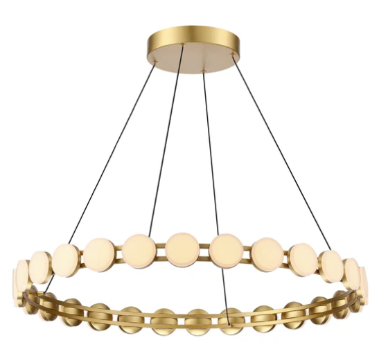 SDQ Lighting PD30832BG Wigo 31.5" Opal Acrylic LED Chandelier, Wattage 58W, Paint Brushed Gold Finish