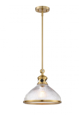SDQ Lighting PD32712WG 12" Hebsed Clear Glass LED Chandelier Light, Wattage 60W, Warm Gold Finish