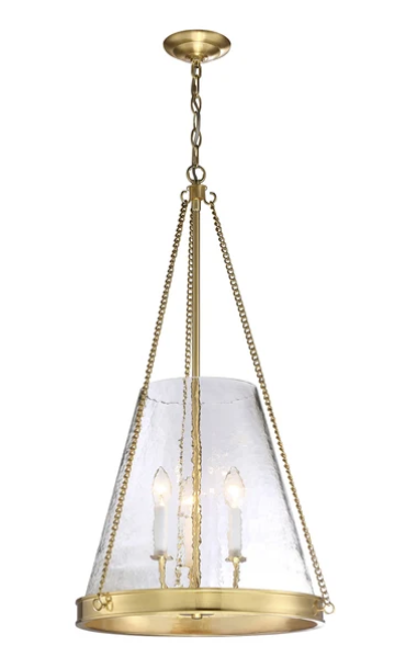 SDQ Lighting PD33003BG Libra 18" Contemporary Entryway Pendant Light Fixture, Brushed Gold Finish