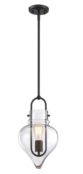 SDQ Lighting PD34303BK Loire 9" Contemporary Mini Drop Pendant Light, Wattage 60W, Matte Black