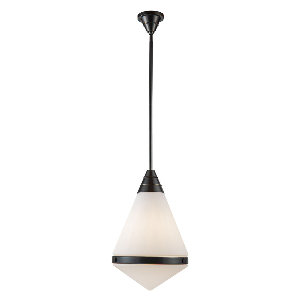 Alora Lighting PD348022UBOP Willard 1 Light 13.5 inch Urban Bronze Pendant Ceiling Light in Opal Glass