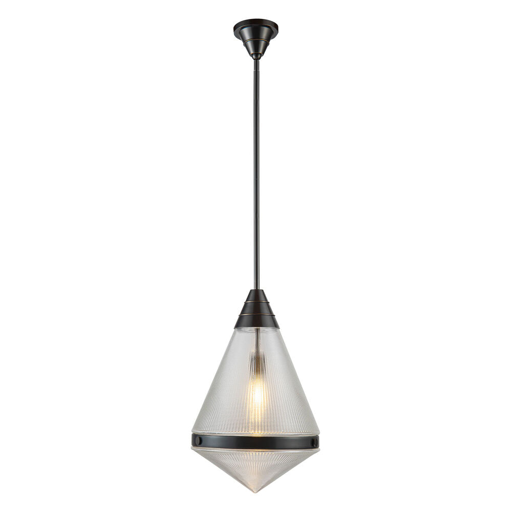 Alora Lighting PD348022UBPG Willard 1 Light 13.5 inch Urban Bronze Pendant Ceiling Light in Clear Prismatic Glass