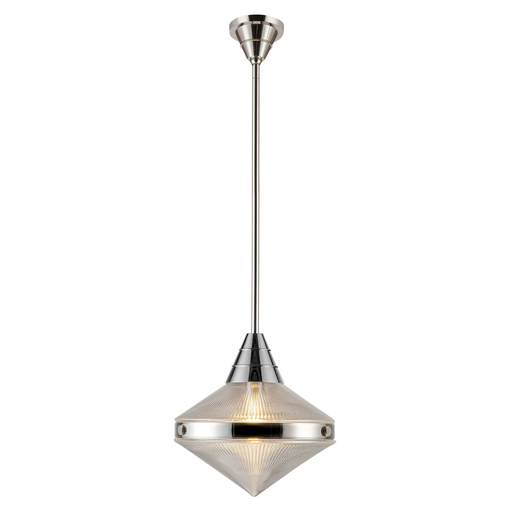 Alora Lighting PD348114PNPG Willard 1 Light 13.5 inch Polished Nickel Pendant Ceiling Light in Clear Prismatic Glass