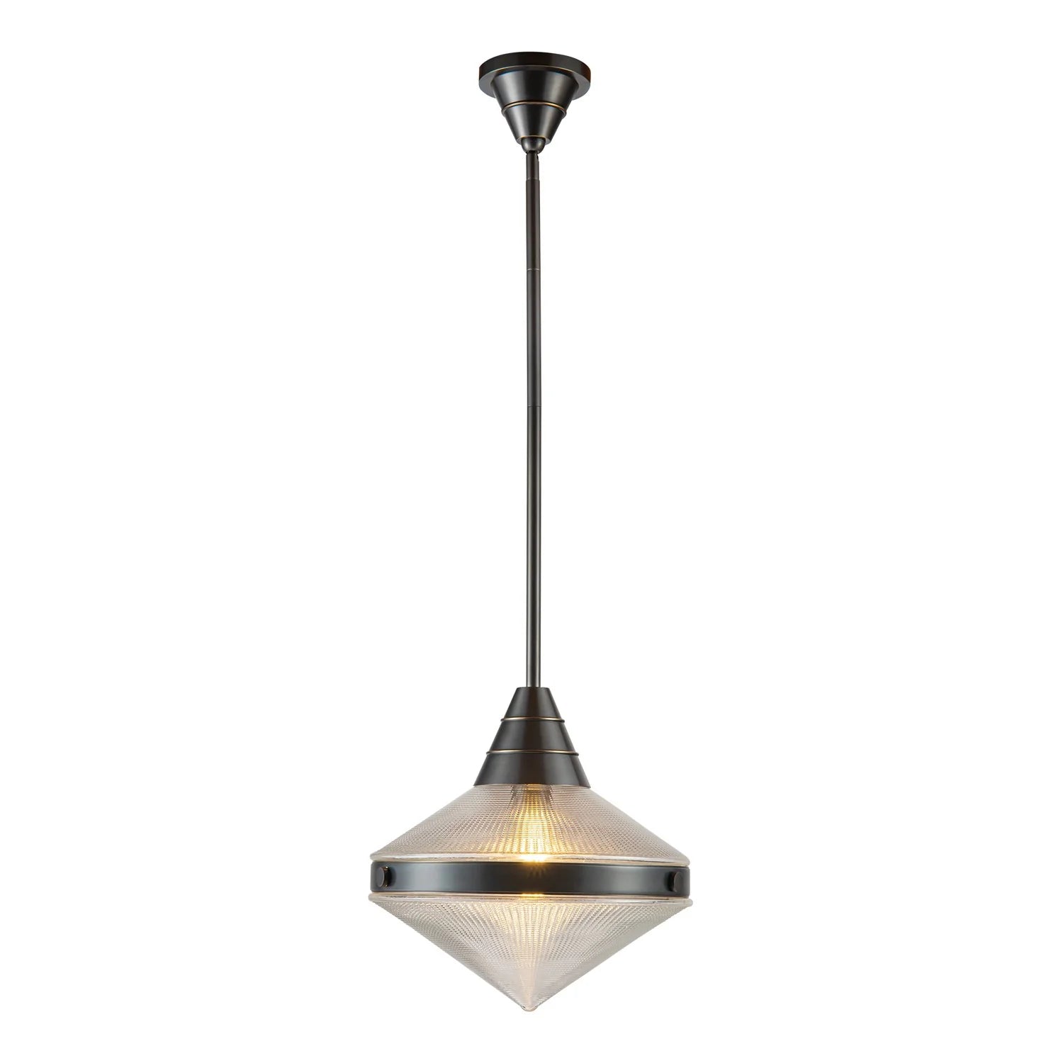 Alora Lighting PD348114UBPG Willard 1 Light 13.5 inch Urban Bronze Pendant Ceiling Light in Clear Prismatic Glass