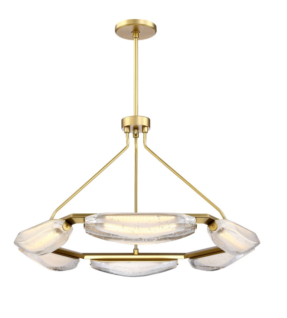 SDQ Lighting PD36033BG Modern Brushed Gold LED Chandelier Lamp