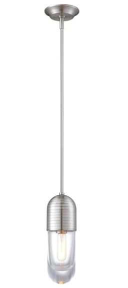 SDQ Lighting PD36105SN Loire 4.5" Contemporary Mini Drop Pendant Light, Wattage 60W, Satin Nickel Finish