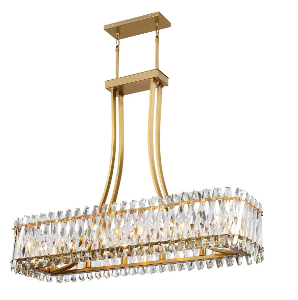 SDQ Lighting PD36401BG Modern LED Chandelier Light Brushed Gold Finish