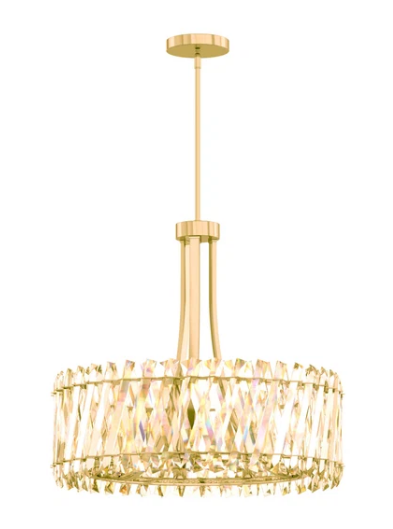 SDQ Lighting PD36408BG Modern LED Chandelier Light Brushed Gold Finish