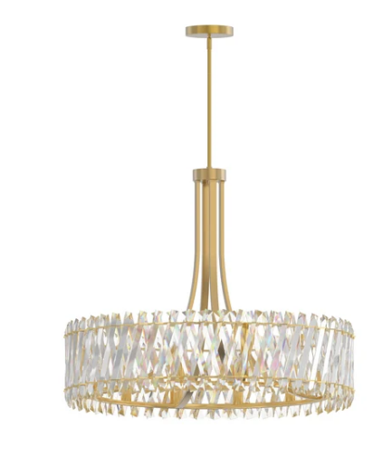 SDQ Lighting PD36412BG Modern LED Chandelier Light Brushed Gold Finish