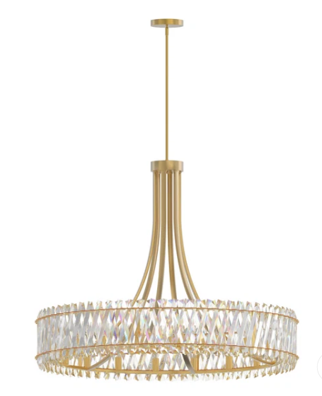 SDQ Lighting PD36418BG Modern LED Chandelier Light Brushed Gold Finish