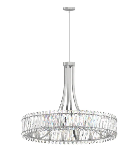SDQ Lighting PD36418PN Modern LED Chandelier Light Polished Nickel Finish