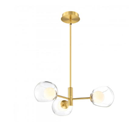 SDQ Lighting PD37203BG Modern Brushed Gold LED Mini Chandelier Light