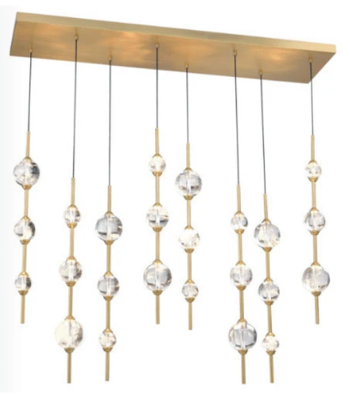 SDQ Lighting PD39924BG Modern Brushed Gold LED Island Lighting