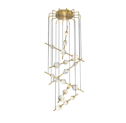 SDQ Lighting PD39926BG Modern Brushed Gold LED Multi Hanging Light