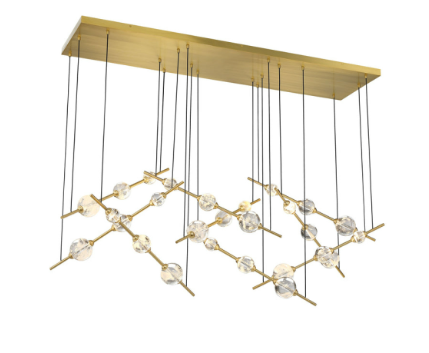SDQ Lighting PD39927BG Modern Brushed Gold LED Island Chandelier Light