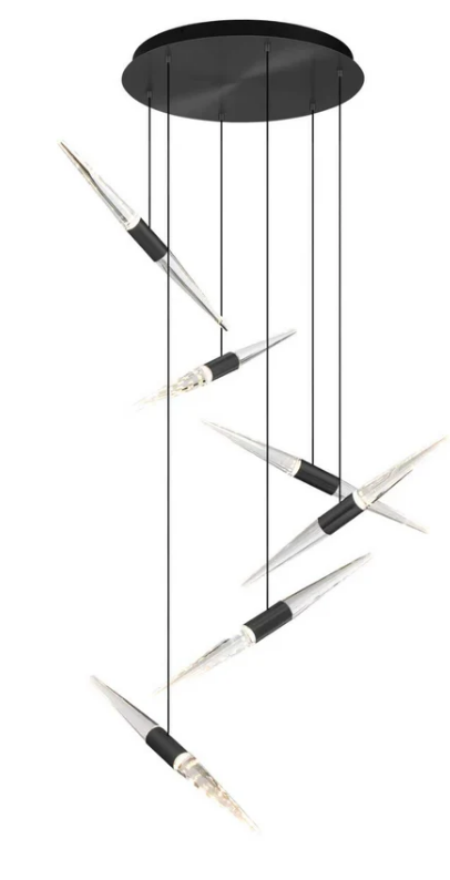 SDQ Lighting PD40006BK Gladiator LED Pendant CEiling Light Fixture, CCT 3000K/4000K/5000K, Voltage 120V