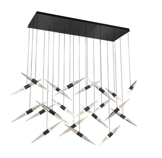 SDQ Lighting PD40021BK Gladiator LED Pendant CEiling Light Fixture, CCT 3000K/4000K/5000K, Voltage 120V