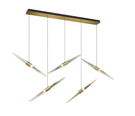 SDQ Lighting PD40063BG Modern Brushed Gold LED Island Pendant Light